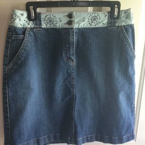 Talbots 10 Petite Denim Skirt Stretch